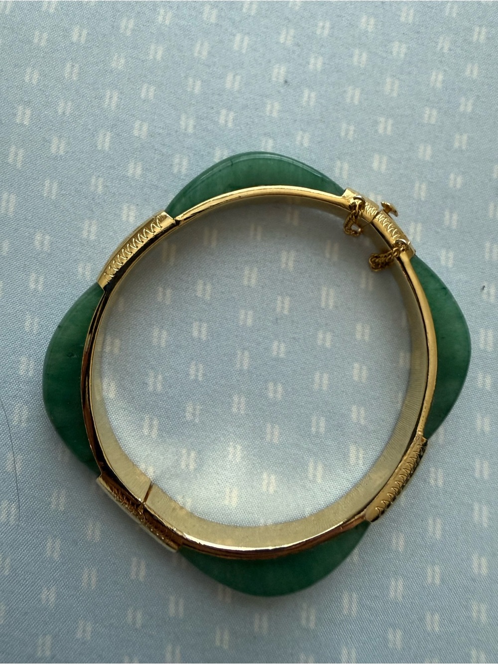 Gold-Tone Bracelet with Jade - Picture 2 of 6